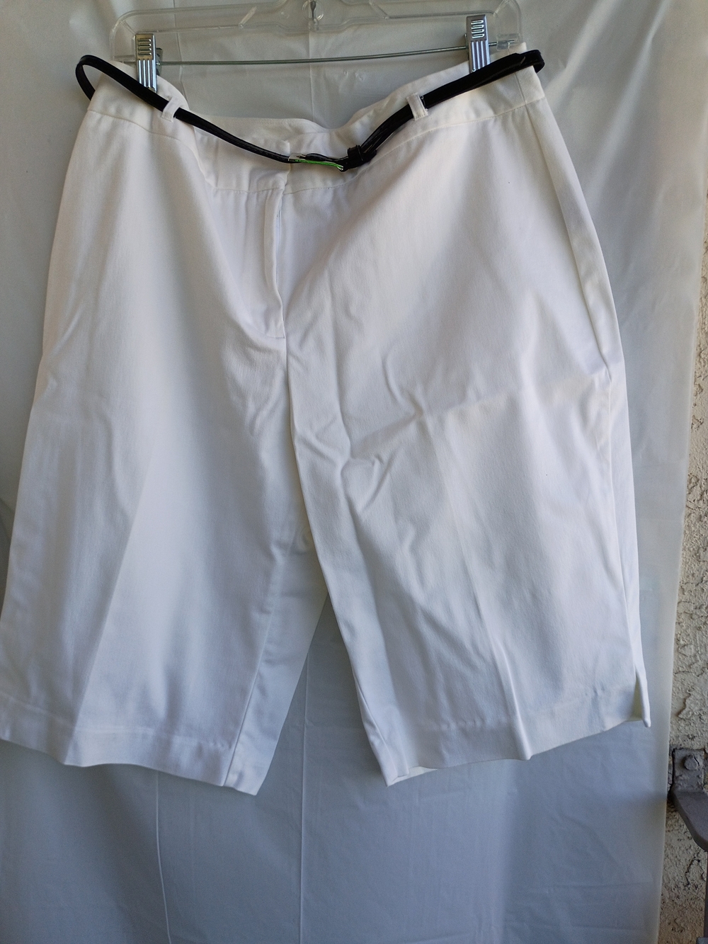 Worthington White Belted Shorts Size 14